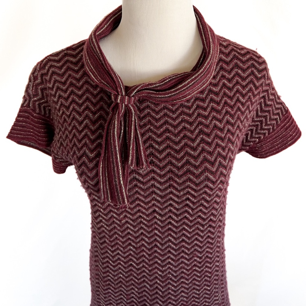 Dehry Wine with Metallic Sweater Dress S
